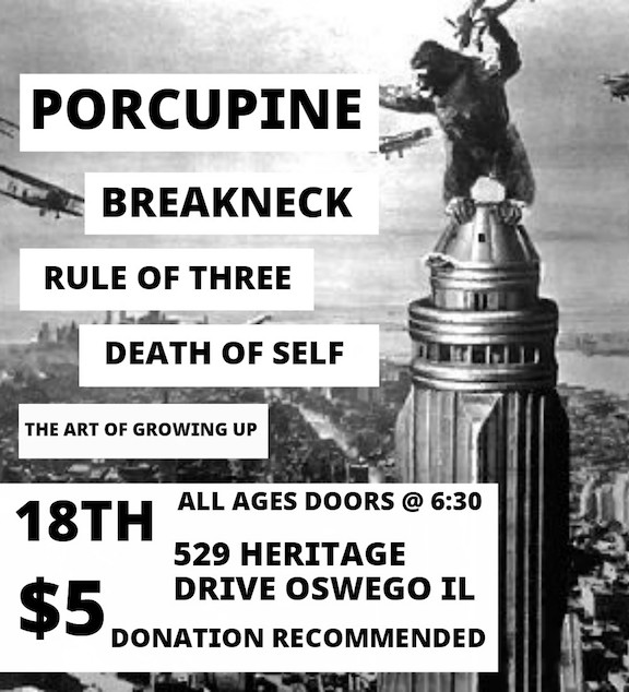 PORCUPINE, DEATH OF SELF, BREAKNECK, RULE OF THREE, THE ART OF GROWING UP