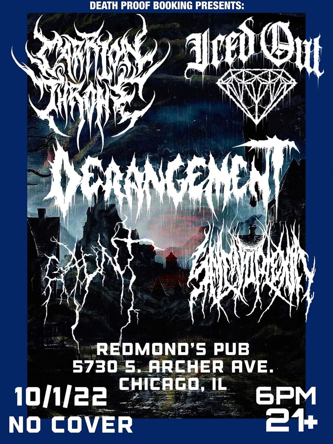 CARRION THRONE, ICED OUT, DERANGEMENT, GAUNT, SELENOPLEXIA - theCMF.com