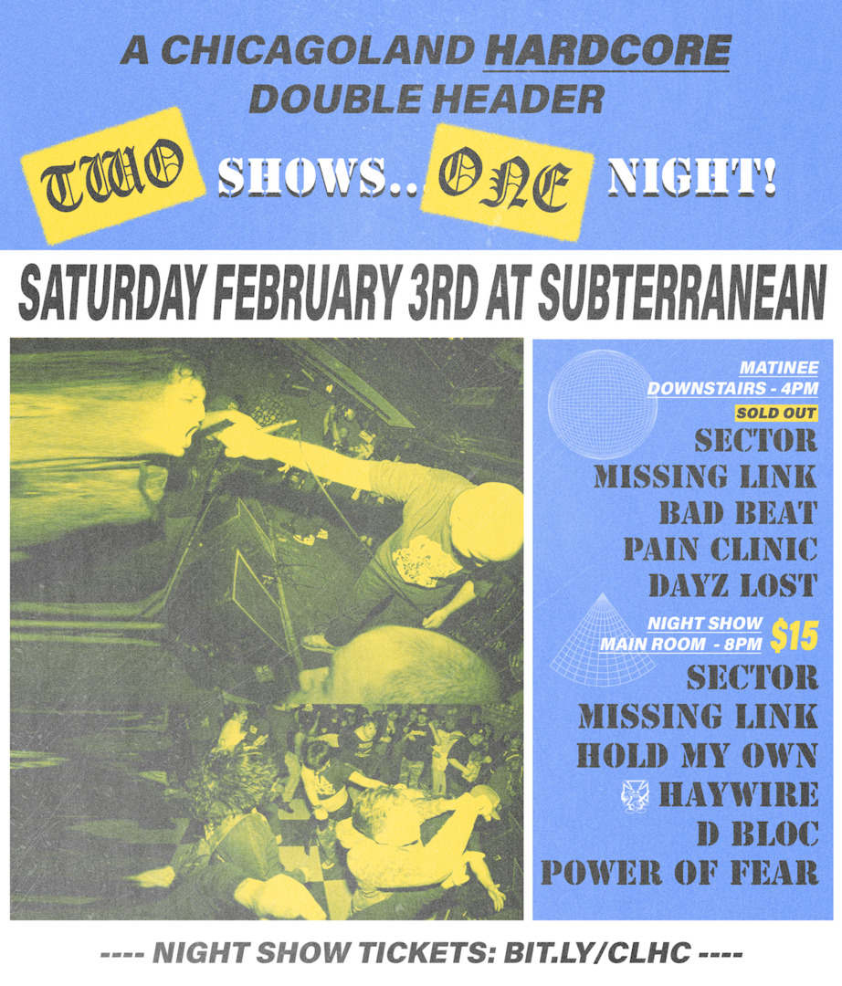 SECTOR, MISSING LINK, HOLD MY OWN, HAYWIRE, D BLOC, POWER OF FEAR