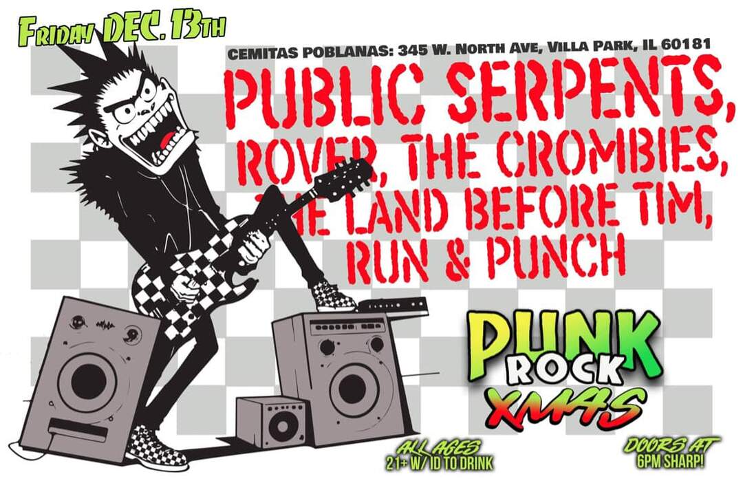 PUBLIC SERPENTS, ROVER, THE CROMBIES, THE LAND BEFORE TIM, RUN & PUNCH