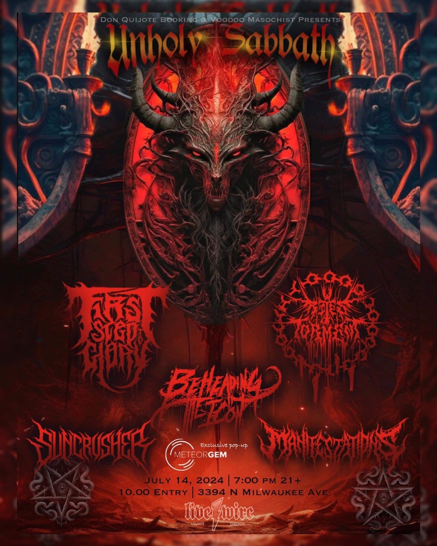 FIRST STEP TO GLORY, RITES OF TORMENT, SUNCRUSHER, BEHEADING THE ICON, MANIFESTATIONS