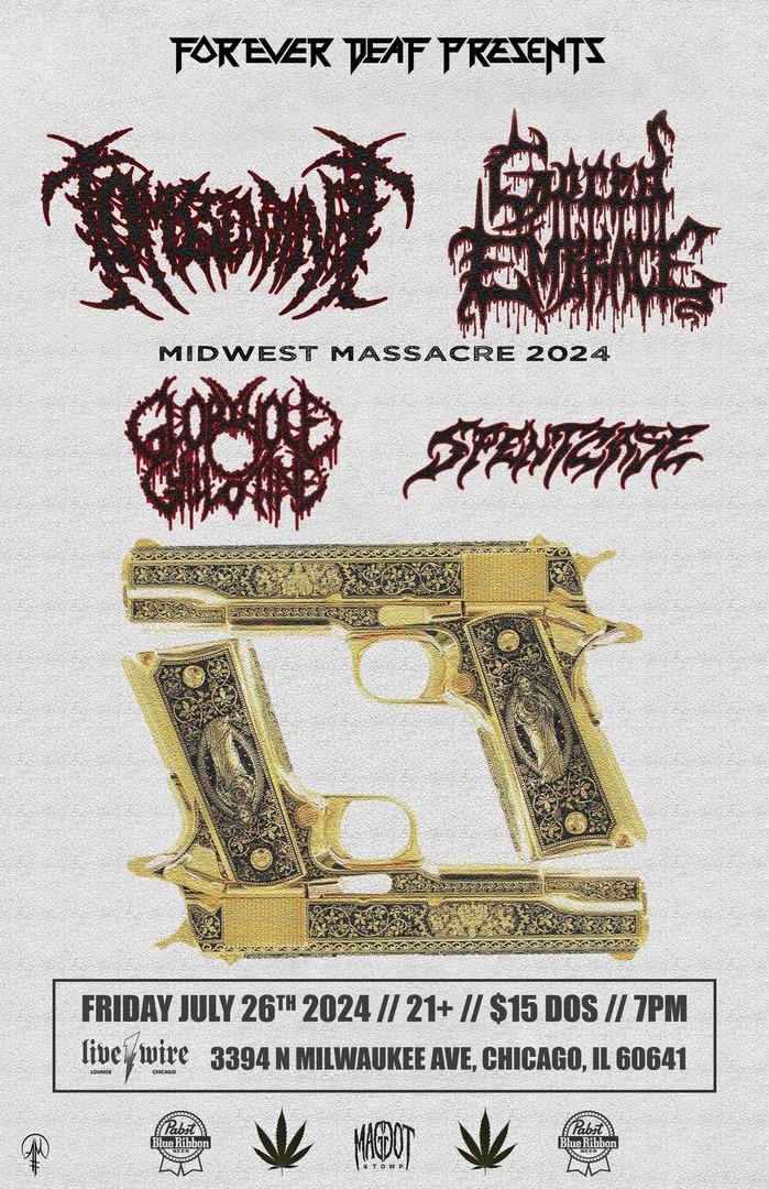 TOMB SENTINEL, GORED EMBRACE, GLORYHOLE GUILLOTINE, SPENT CASE