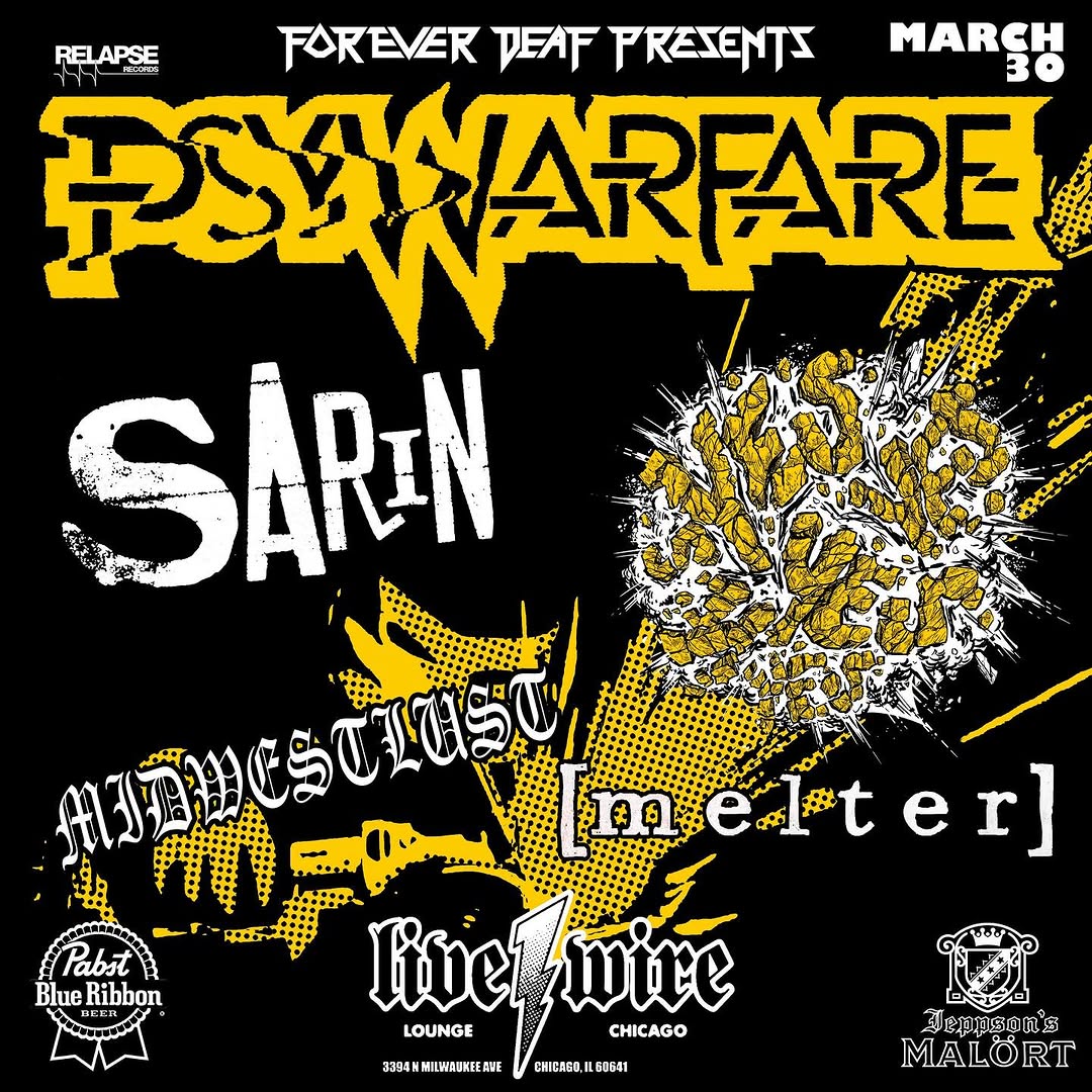 Forever Deaf Fest VI Post-Party: PSYWARFARE, SARIN, MIDWESTLUST, [MELTER], YESYESYESYESYES