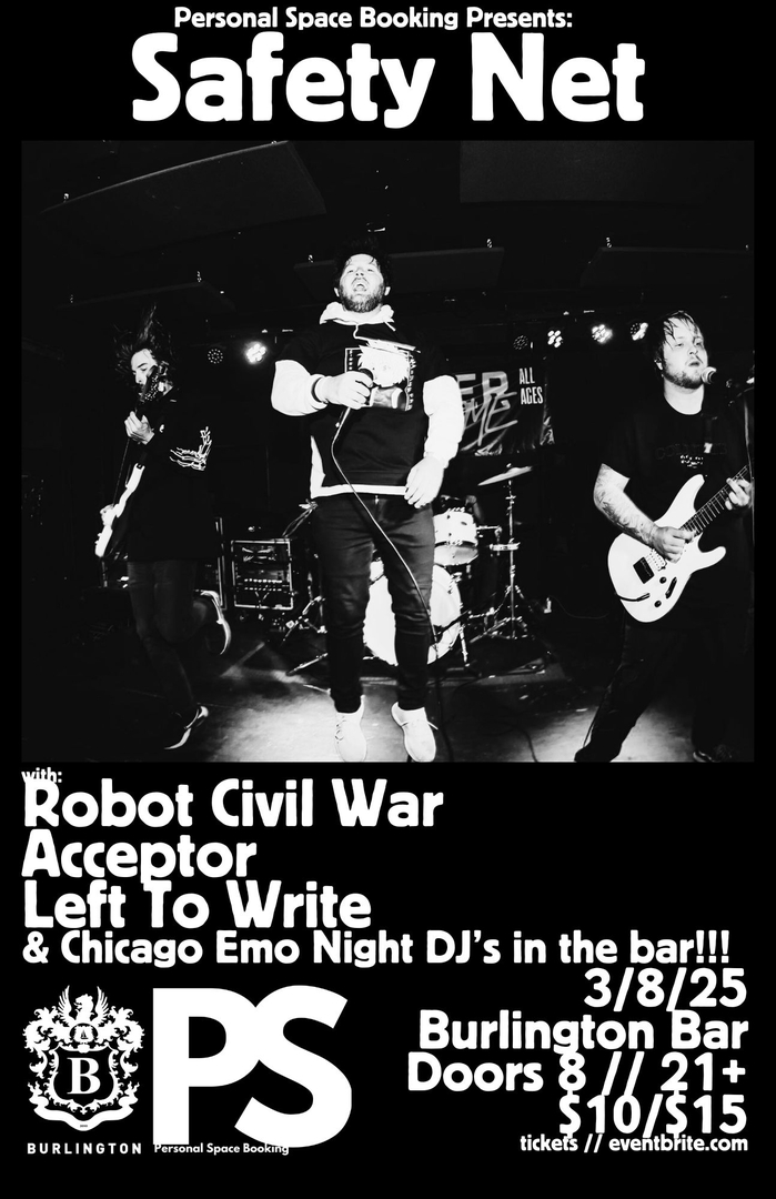 SAFETY NET, ROBOT CIVIL WAR, ACCEPTOR, LEFT TO WRITE