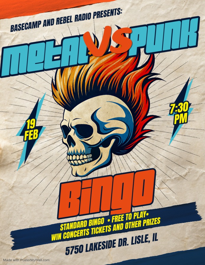 Metal vs Punk Bingo – Hosted by Scott Davidson of Rebel Radio!