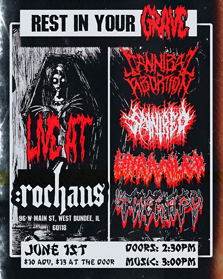 CANNIBAL ABORTION, SAINT RED, UNRIVALED, THERAPY