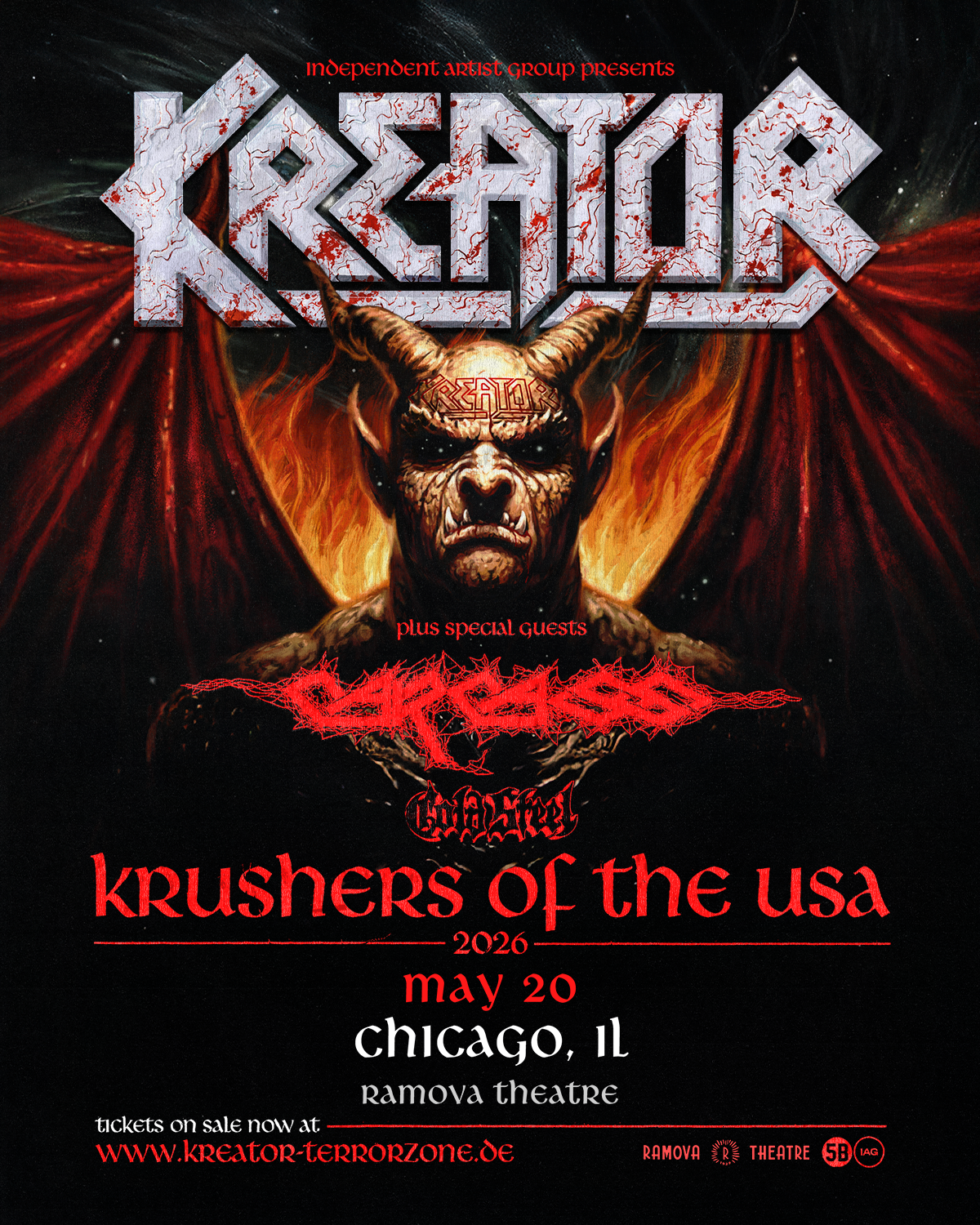 KREATOR, CARCASS, COLD STEEL