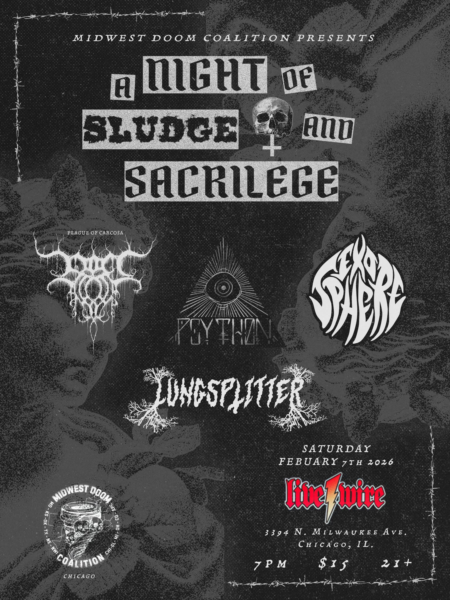 PLAGUE OF CARCOSA, LUNGSPLITTER, EXOSPHERE, PSYTHØN