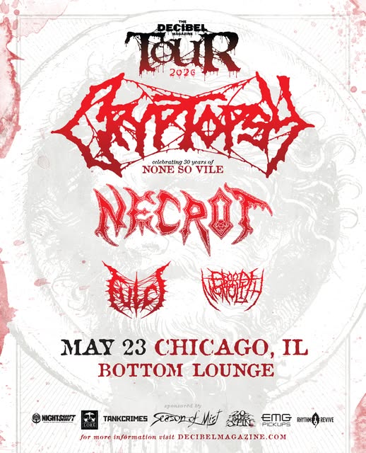 CRYPTOPSY, NECROT, FULCI, BLOOD MONOLITH
