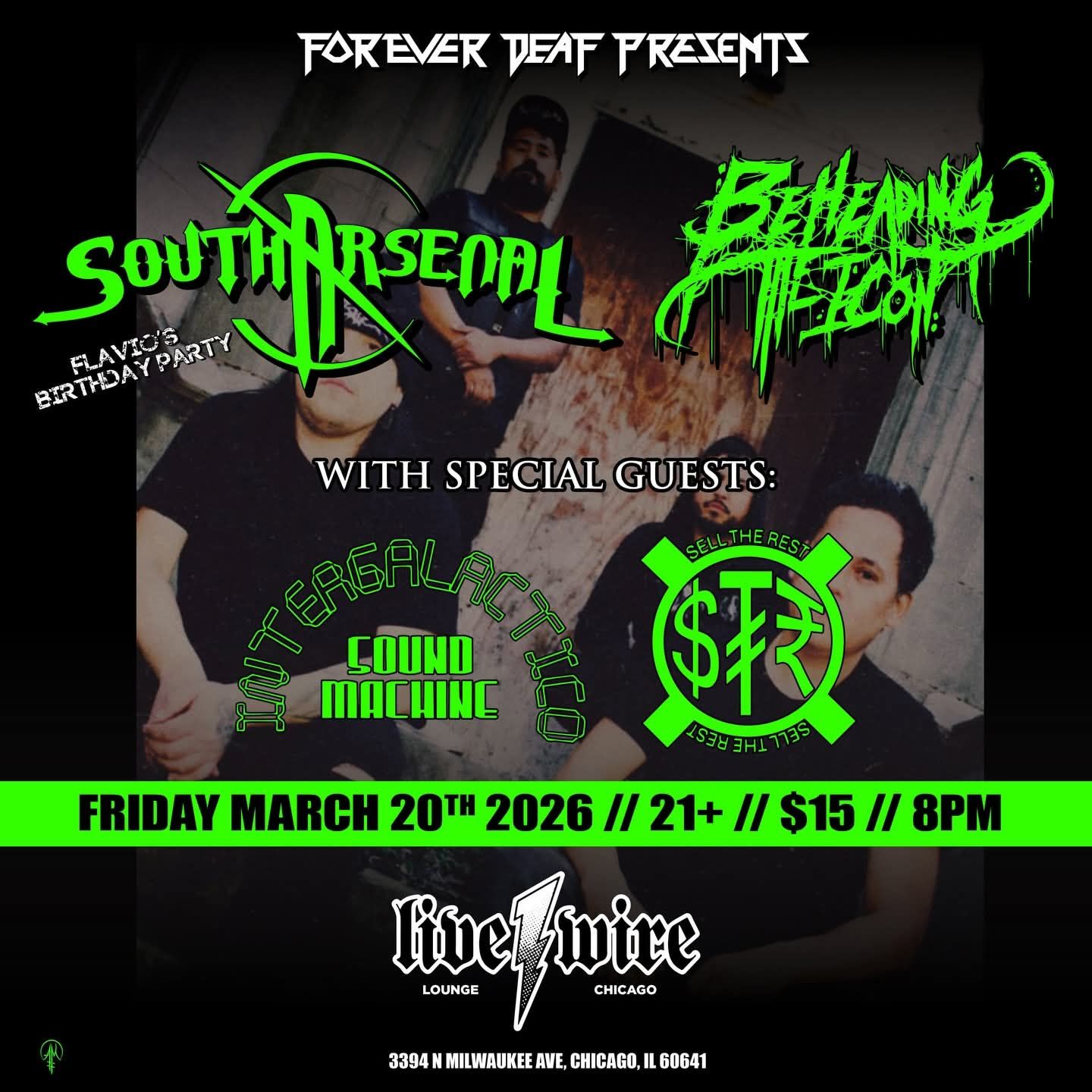 SOUTH ARSENAL, BEHEADING ICON, INTERGALICTICO SOUND MACHINE, SELL THE REST