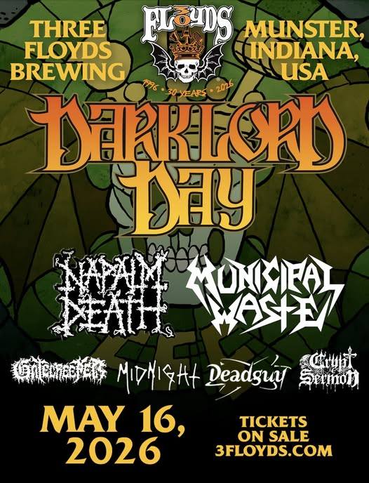 NAPALM DEATH, MUNICIPAL WASTE, GATECREEPER, MIDNIGHT, DEADGUY, CRYPT SERMON