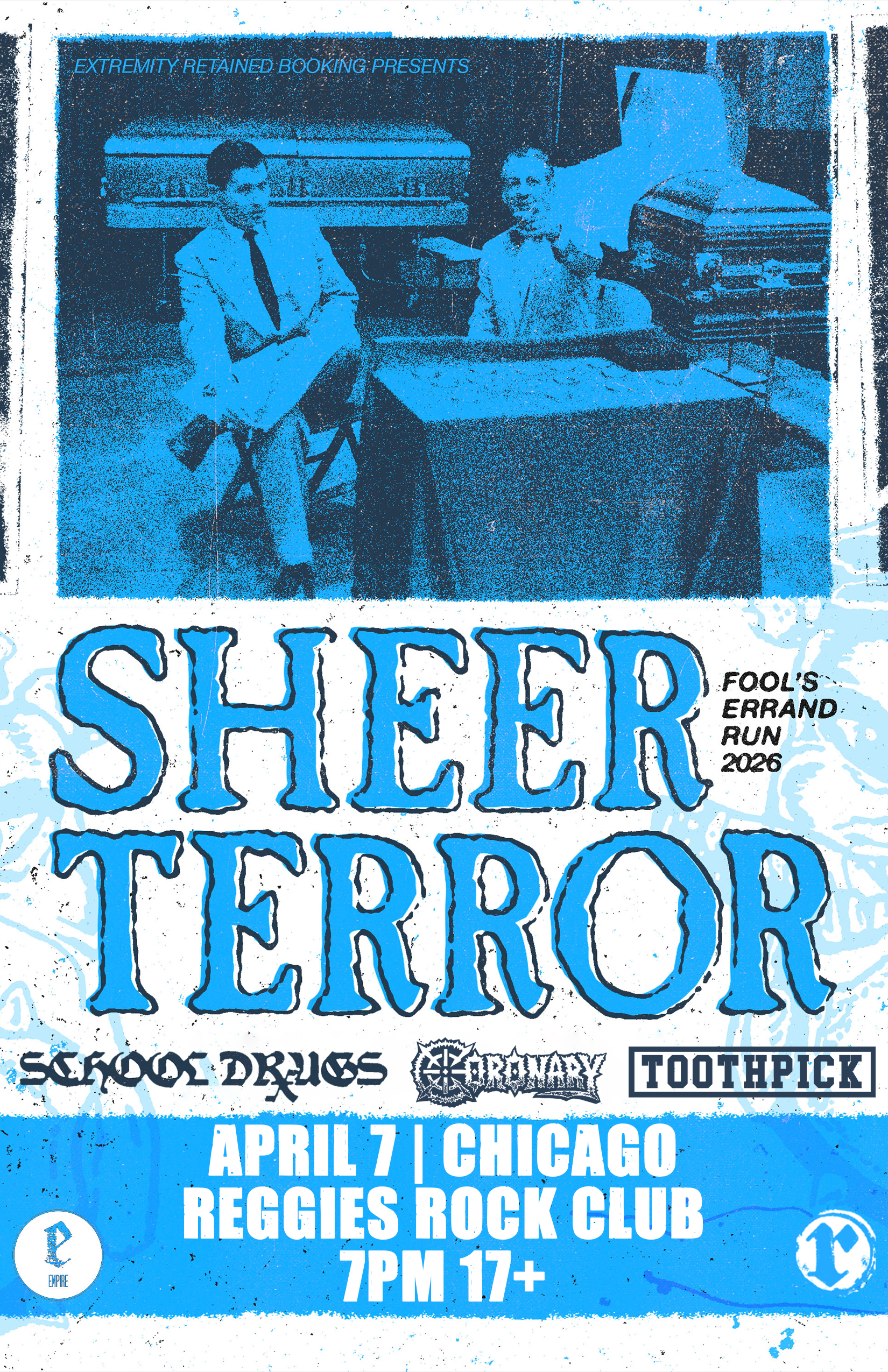 SHEER TERROR, SCHOOL DRUGS, CORONARY, TOOTHPICK