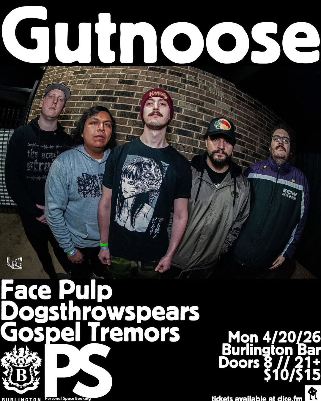 GUTNOOSE, GOSPEL TREMORS, FACE PULP, DOGSTHROWSPEARS