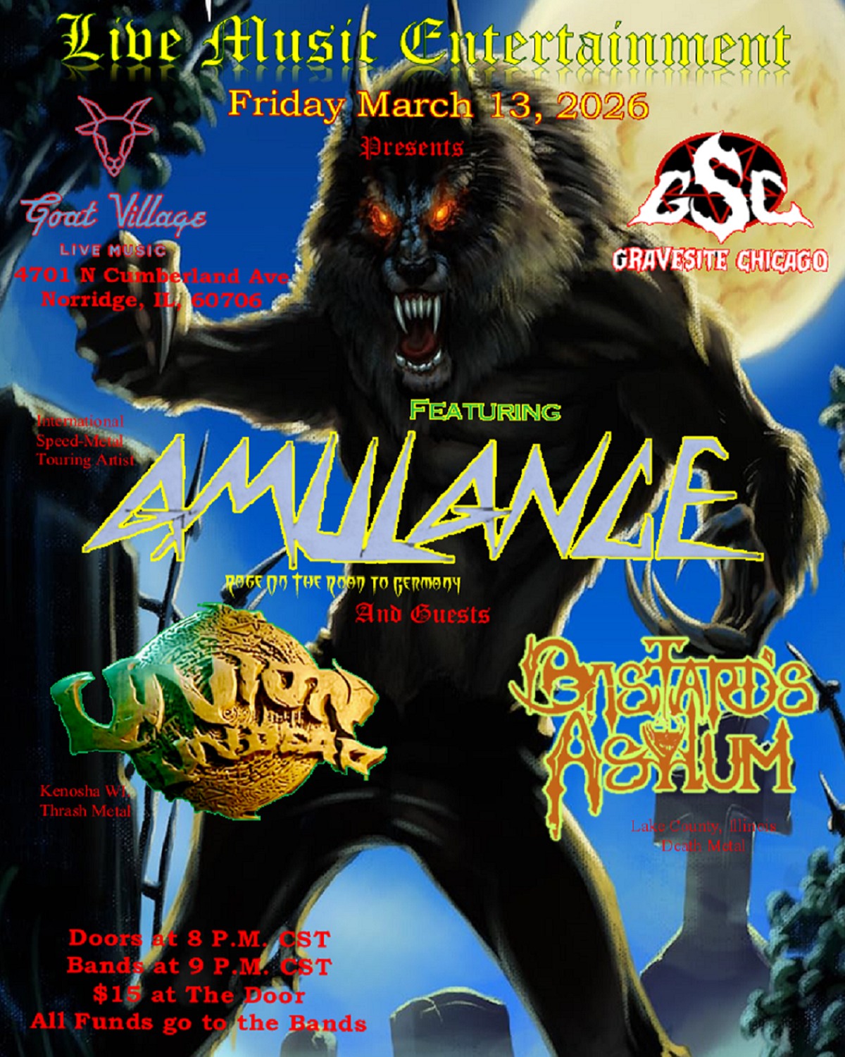 AMULANCE, UNION UNDEAD, BASTARD'S ASYLUM