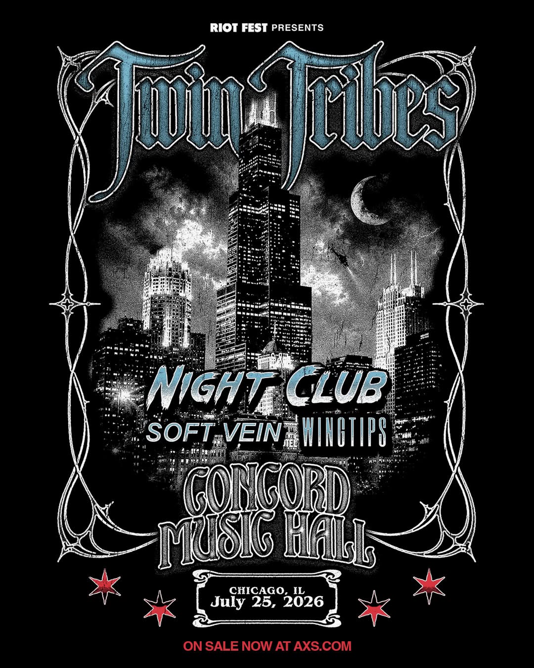 TWIN TRIBES WITH NIGHT CLUB, SOFT VEIN, WINGTIPS
