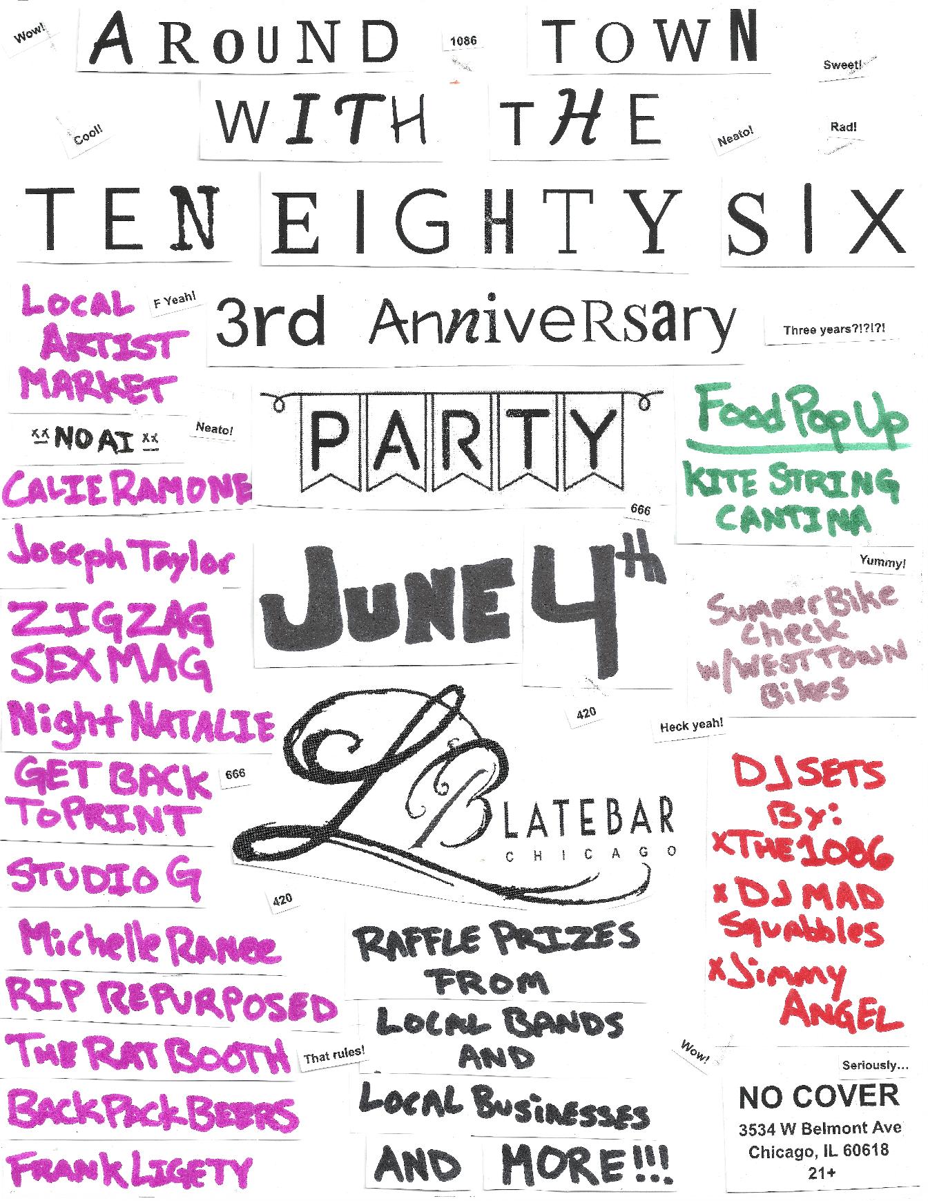 Around Town With The 1086 Zine 3rd Anniversary Party