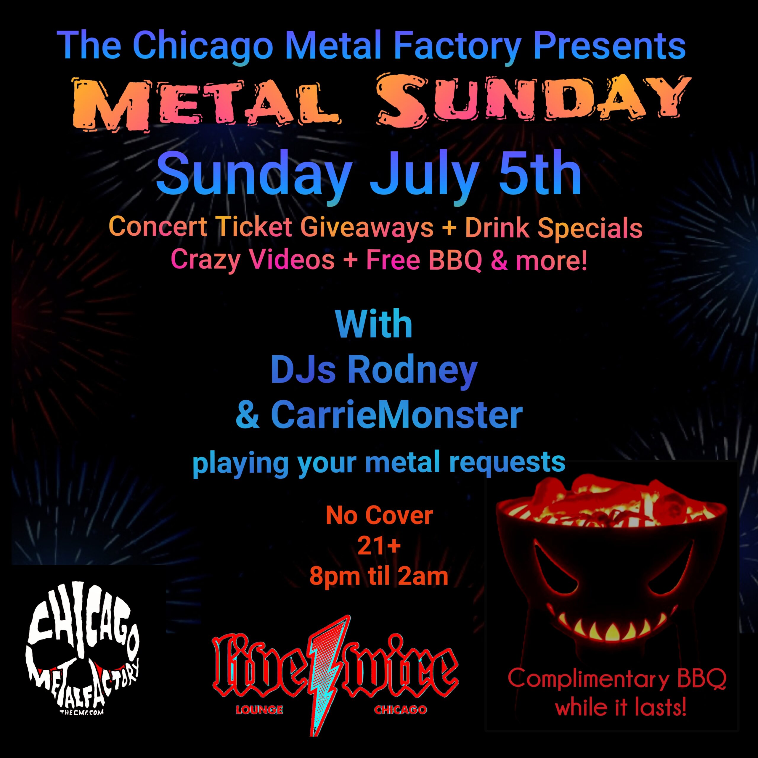 July Metal Sunday w/ ticket giveaways GNR, MELVINS, FFDP, KYLESA, CONAN, SKÁLD & more + FREE BBQ