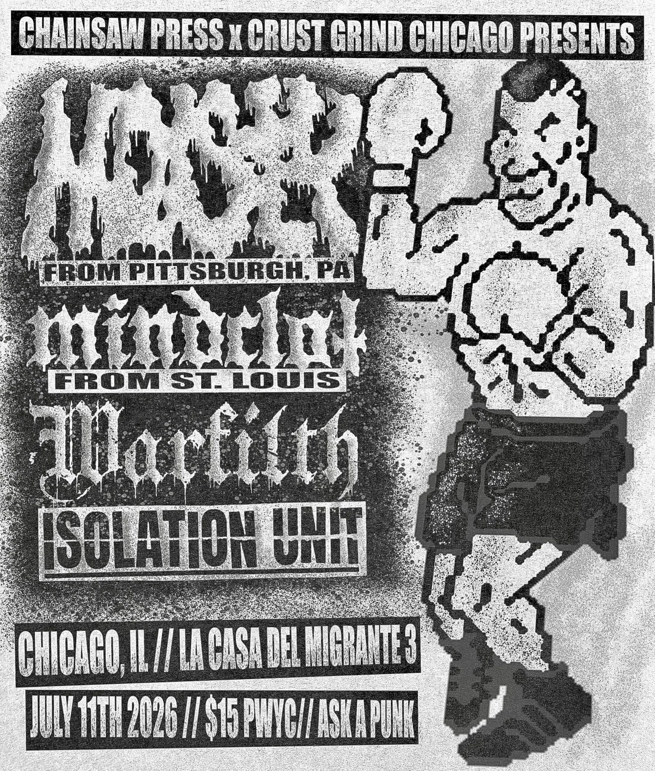 MOISTYMINCE, MINDCLOTS, WARFILTH, ISOLATION UNIT