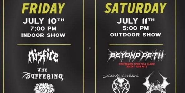 Rebel Radio Birthday Bash MISFIRE, HELLFROST, THE SUFFERING, COLD BEARDED KILLERS, WOLFRAM, BEYOND DETH, SALEM’S CHILDE, LAST OF A DYING BREED & more