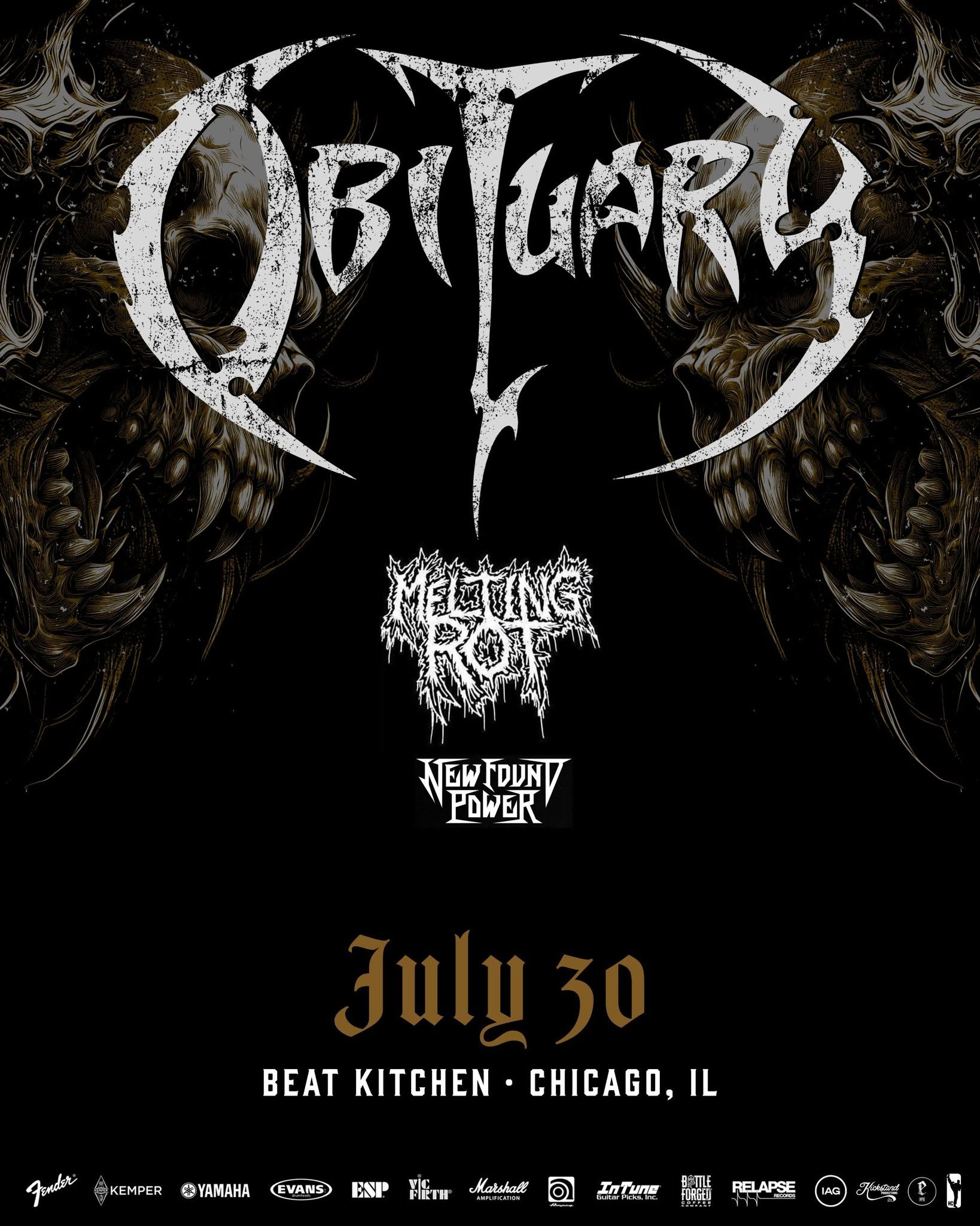 OBITUARY, MELTING ROT, NEW FOUND POWER