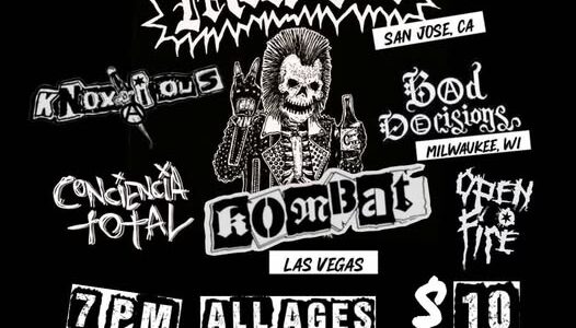 MOKOSOS, KOMBAT, KNOXIOUS, CONCIENCIA TOTAL, BAD DECISIONS, OPEN FIRE
