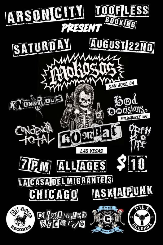 MOKOSOS, KOMBAT, KNOXIOUS, CONCIENCIA TOTAL, BAD DECISIONS, OPEN FIRE