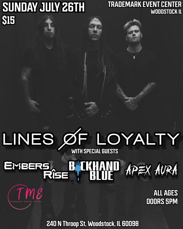 LINES OF LOYALTY, EMBERS RISE, BACKHAND BLUE, APEX AURA