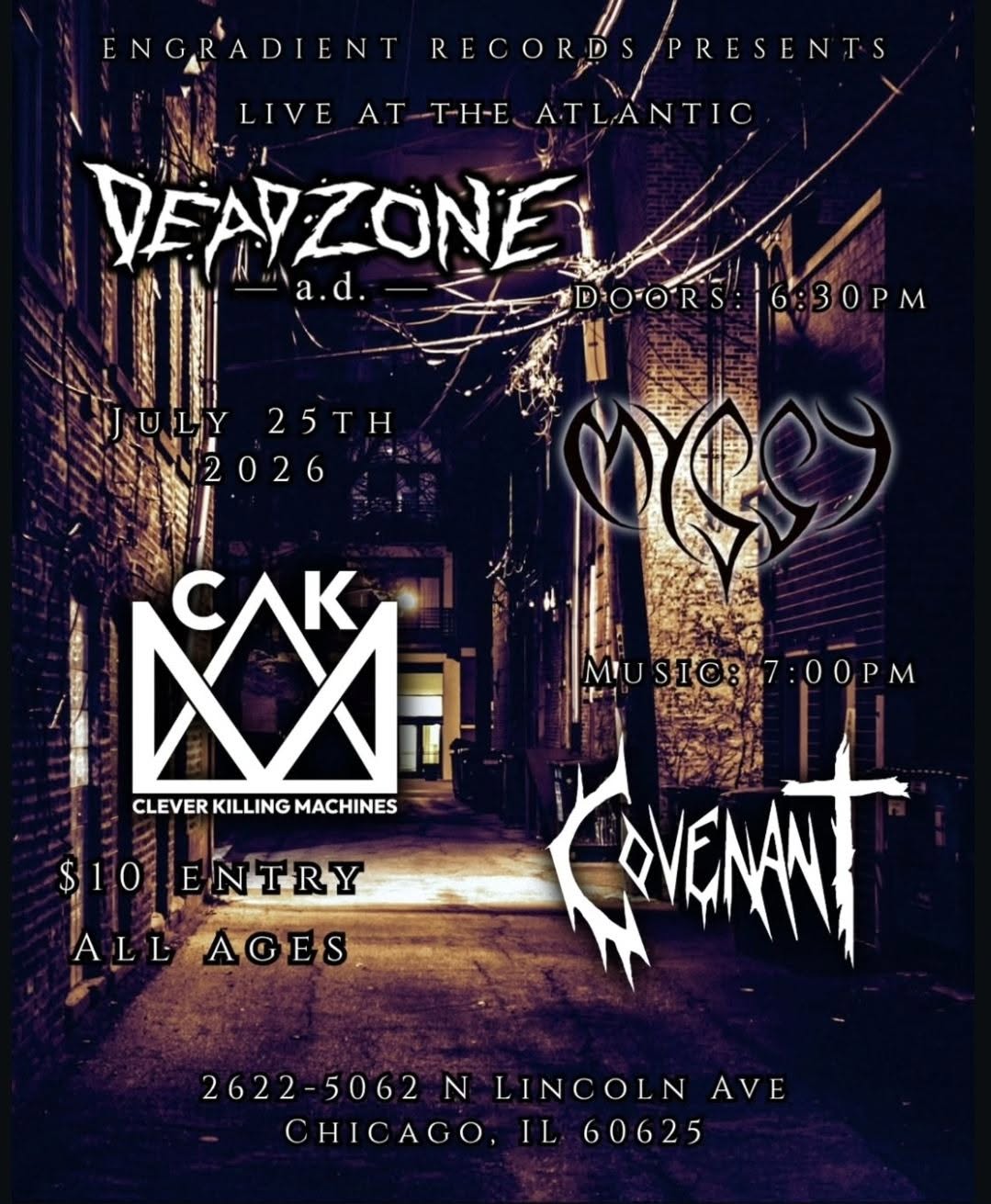 DEADZONE A.D., MYSSY, CLEVER KILLING MACHINES, COVENANT
