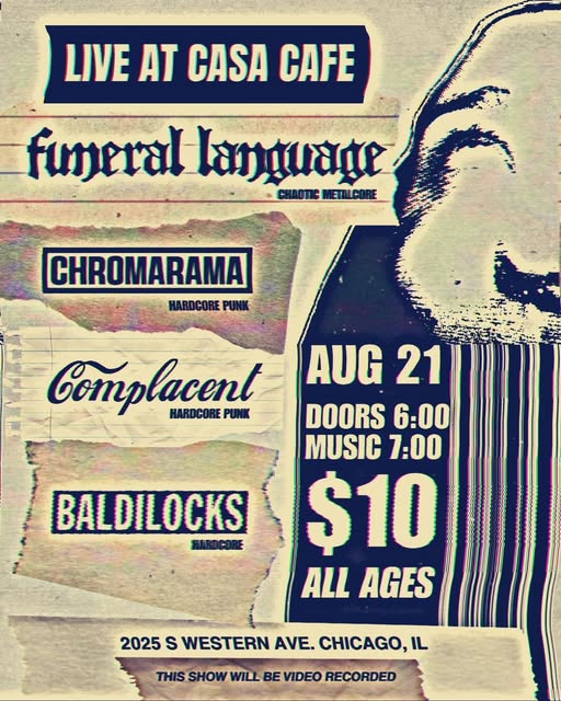 FUNERAL LANGUAGE, CHROMARAMA, COMPLACENT, BALDILOCKS