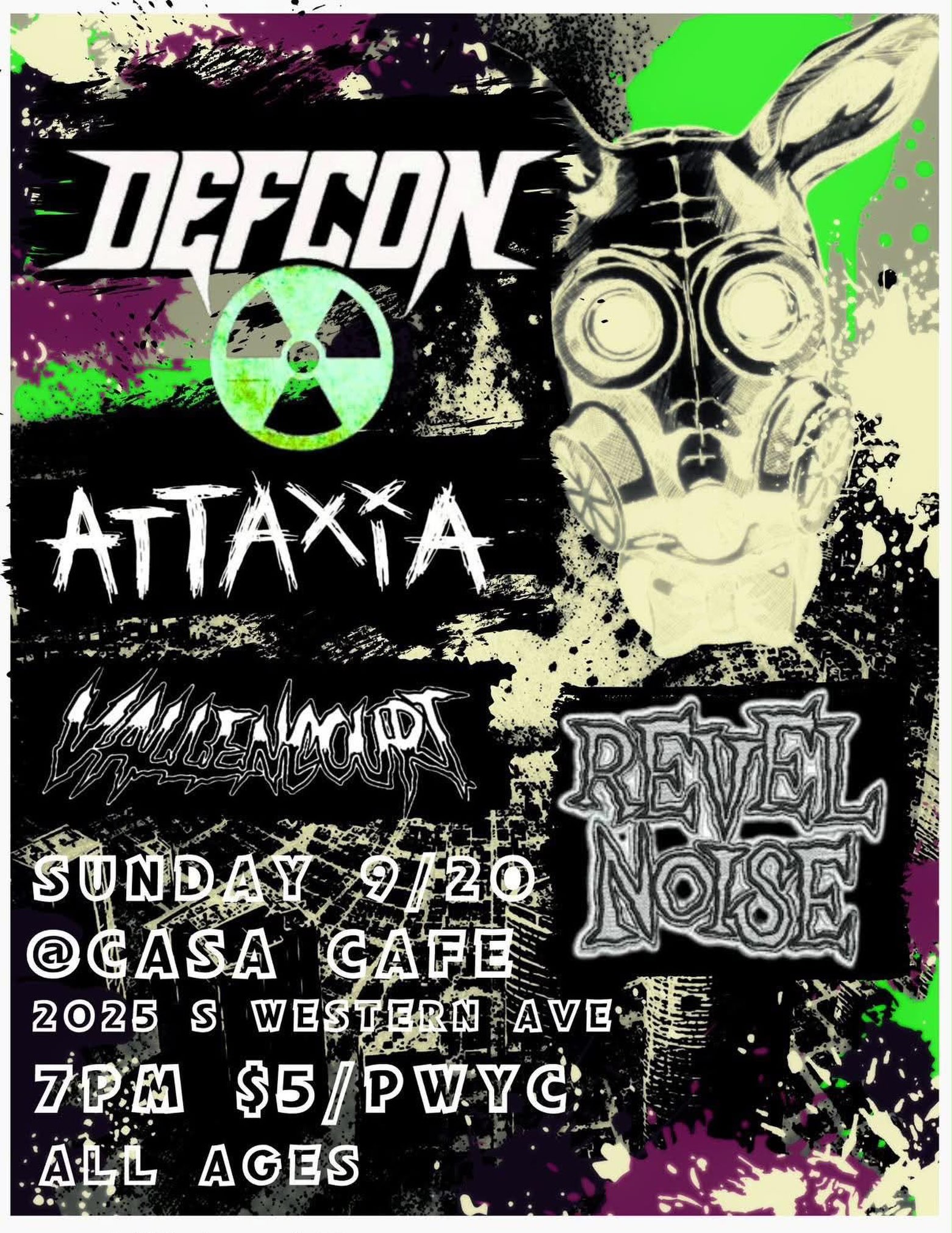 REVEL NOISE, DEFCON, ATTAXIA, VALLENCOURTS