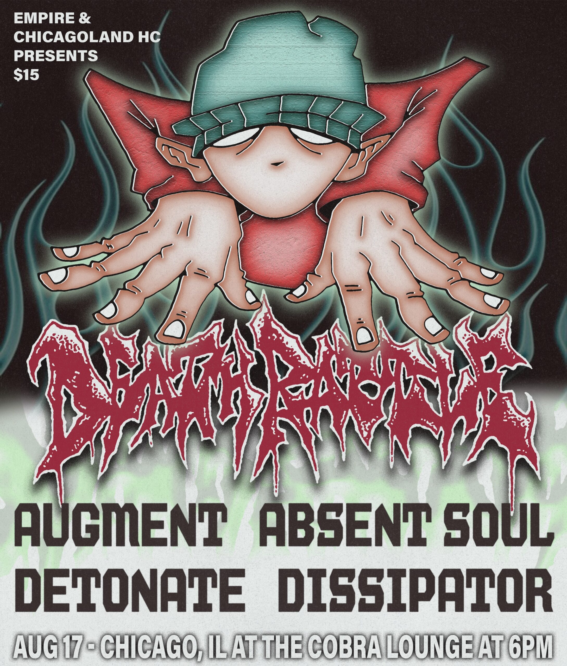 DEATH RATTLE, AUGMENT, ABSENT SOUL, DETONATE, DISSIPATOR
