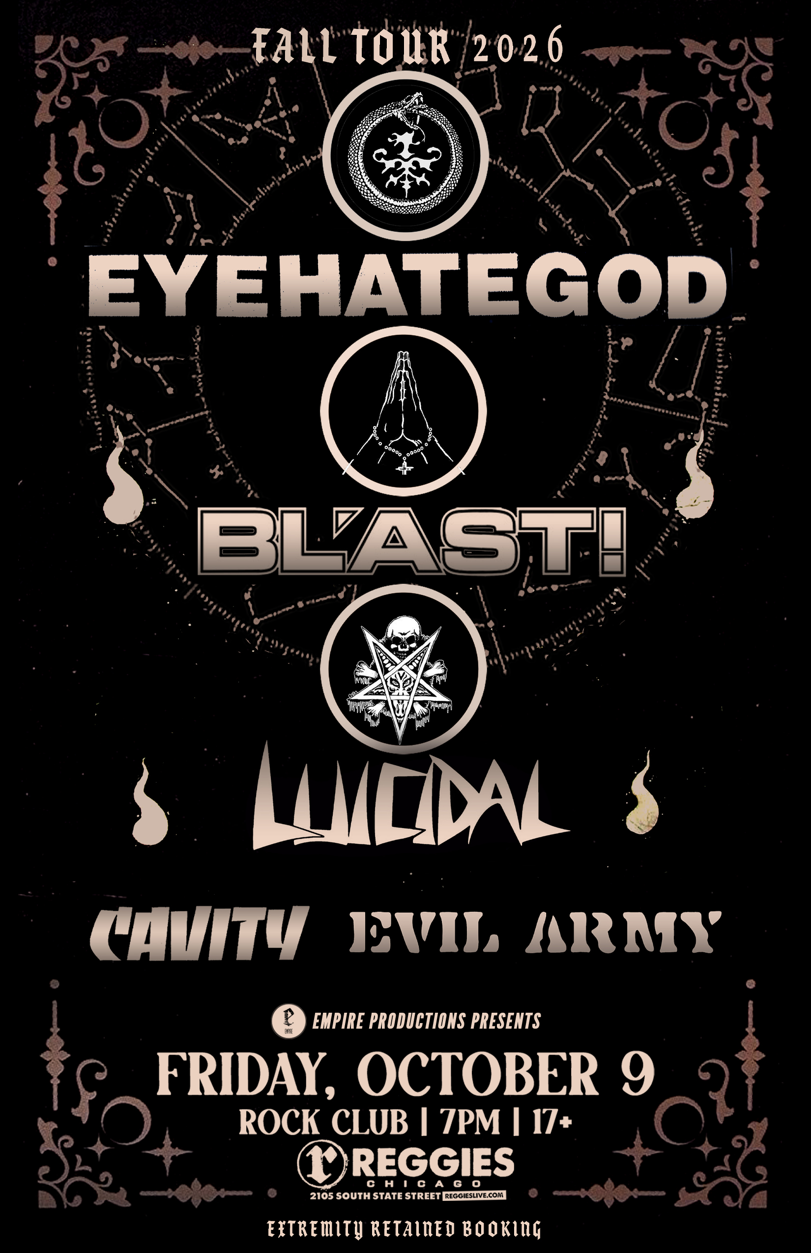EYEHATEGOD, BL'AST, LUICIDAL, CAVITY, EVIL ARMY