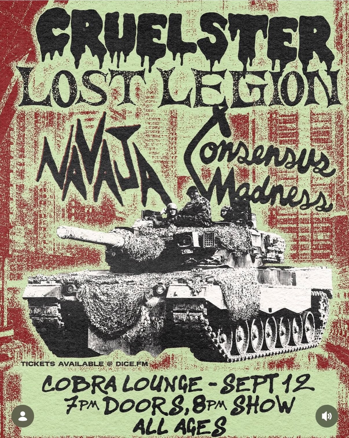 CRUELSTER, LOST LEGION, NAVAJA, CONSENSUS MADNESS