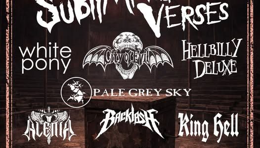 SUBLIMINAL VERSES, CITY OF EVIL, BACKLASH, WITCHHAMMER, ALENIA, AS IT FESTERS, KING HELL, WHITE PONY, PALE GREY SKY, HILLBILLY DELUXE